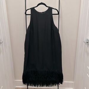Black Sheath Dress with fringe